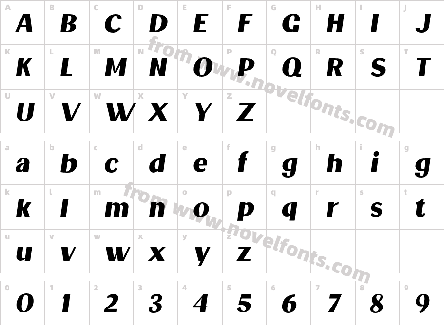 Jollin ItalicCharacter Map