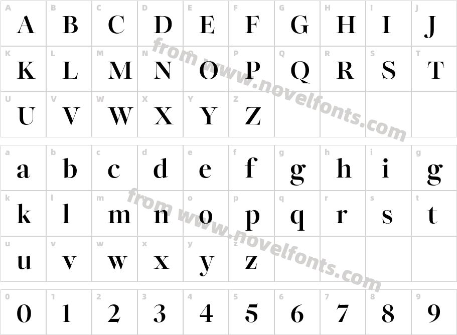 Joly Display BoldCharacter Map