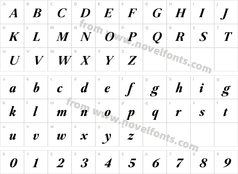 Jornada Libro Heavy ItalicCharacter Map