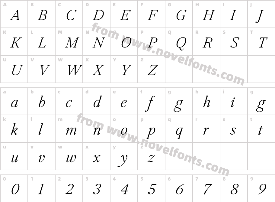 Jornada Libro Light ItalicCharacter Map