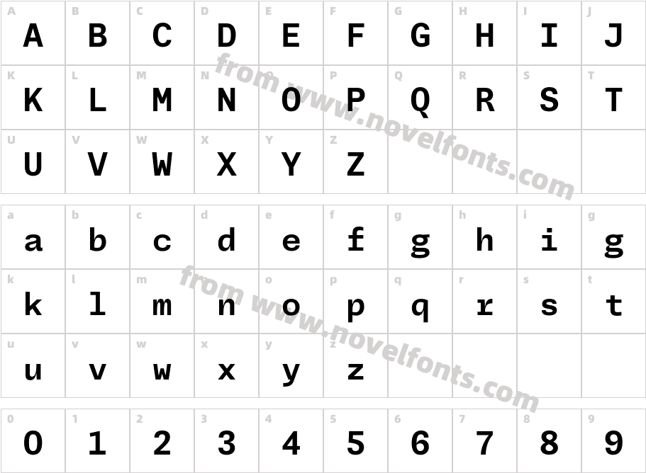Jornada Mono BoldCharacter Map