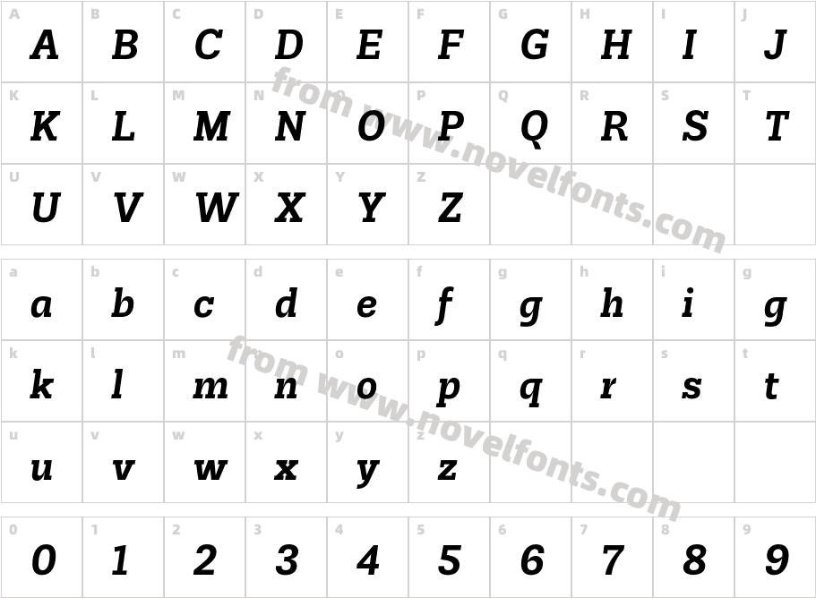Jornada Slab Bold ItalicCharacter Map