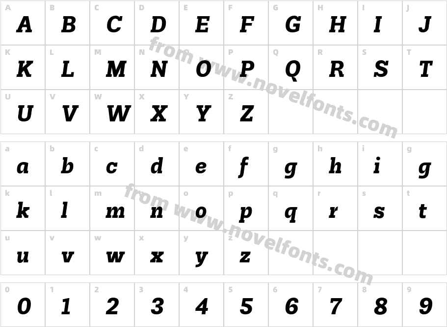 Jornada Slab Heavy ItalicCharacter Map