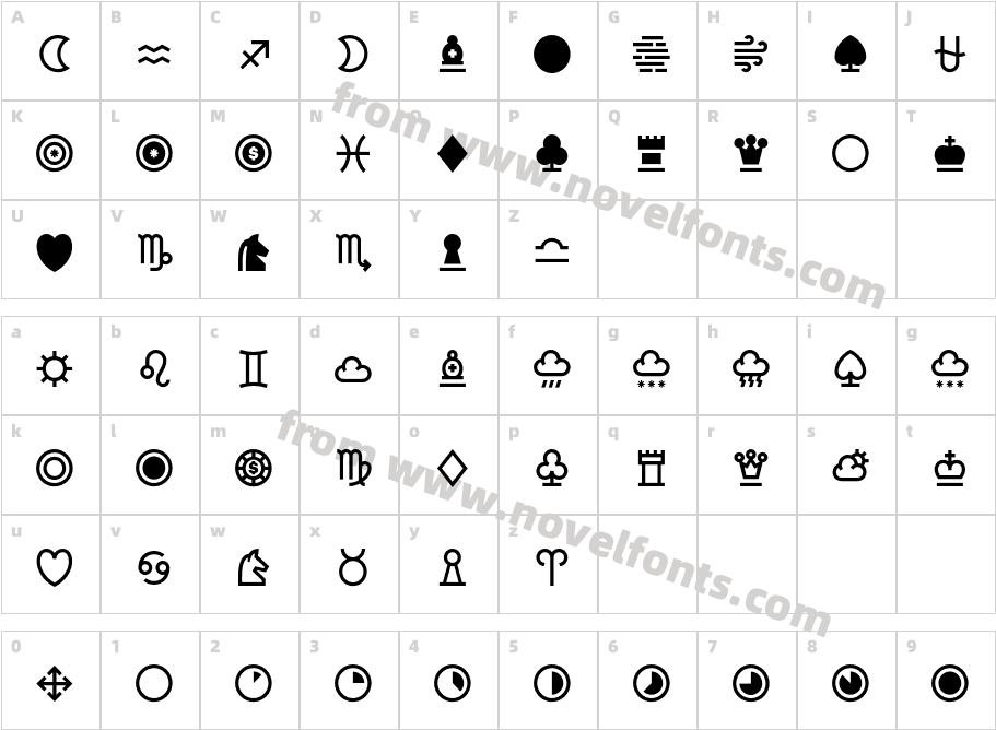 Jornada Symbols HeavyCharacter Map