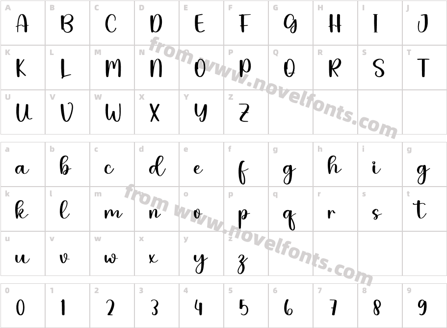 Juliete RegularCharacter Map