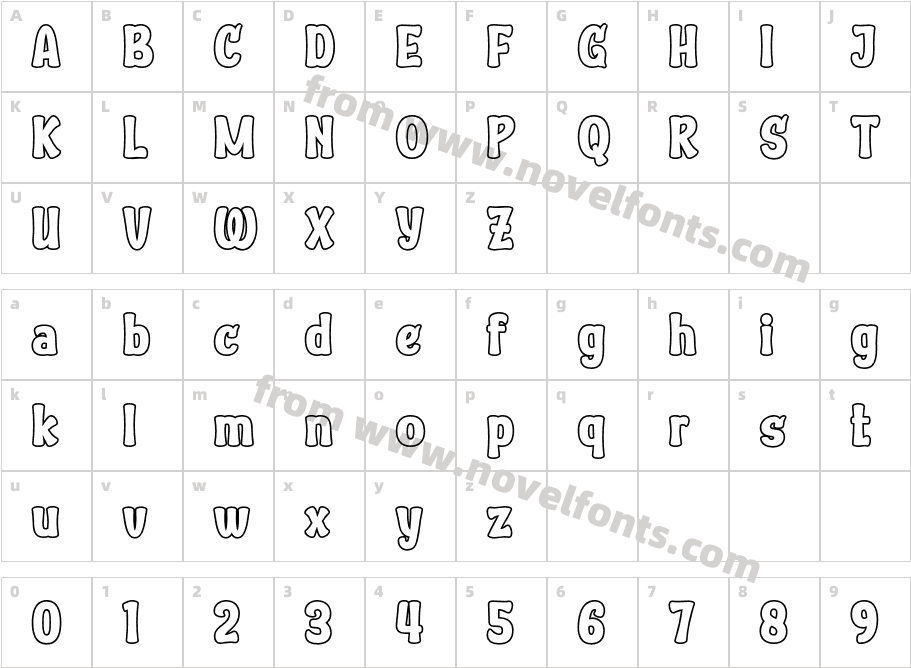 KWUTER OutlineCharacter Map