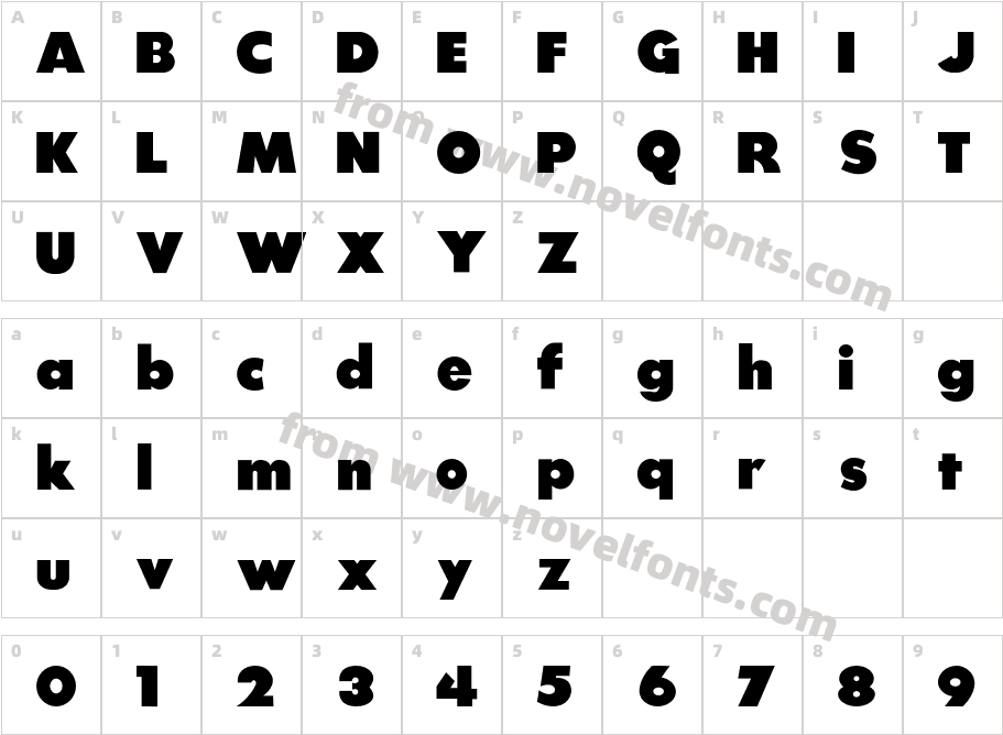 Kabadi ExtraboldCharacter Map