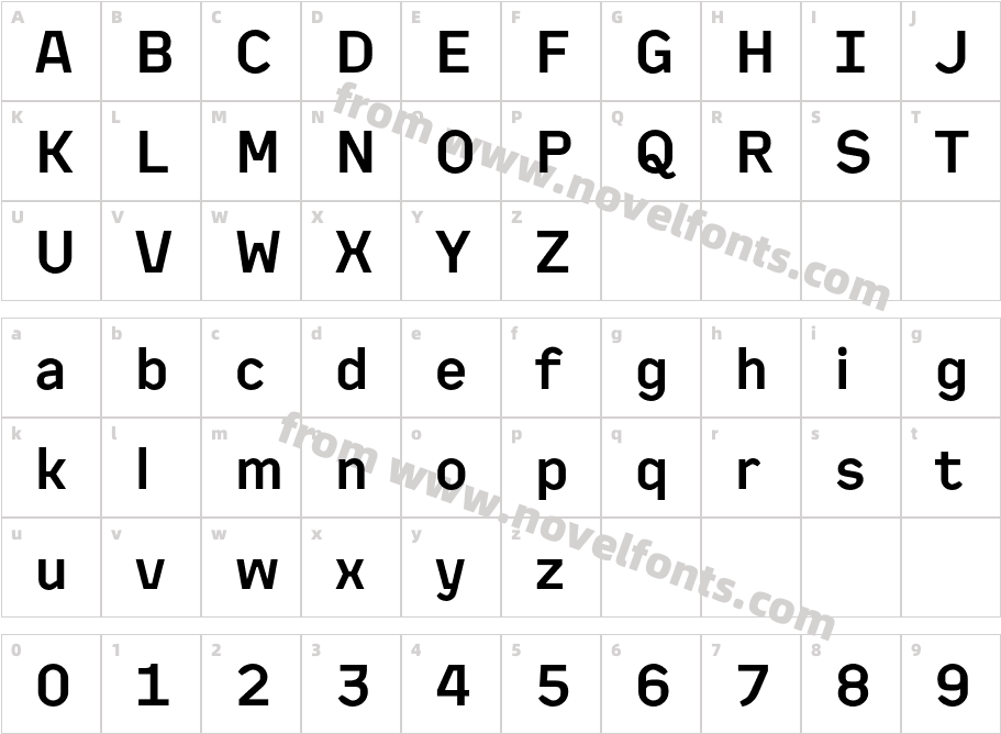 Kade MediumCharacter Map