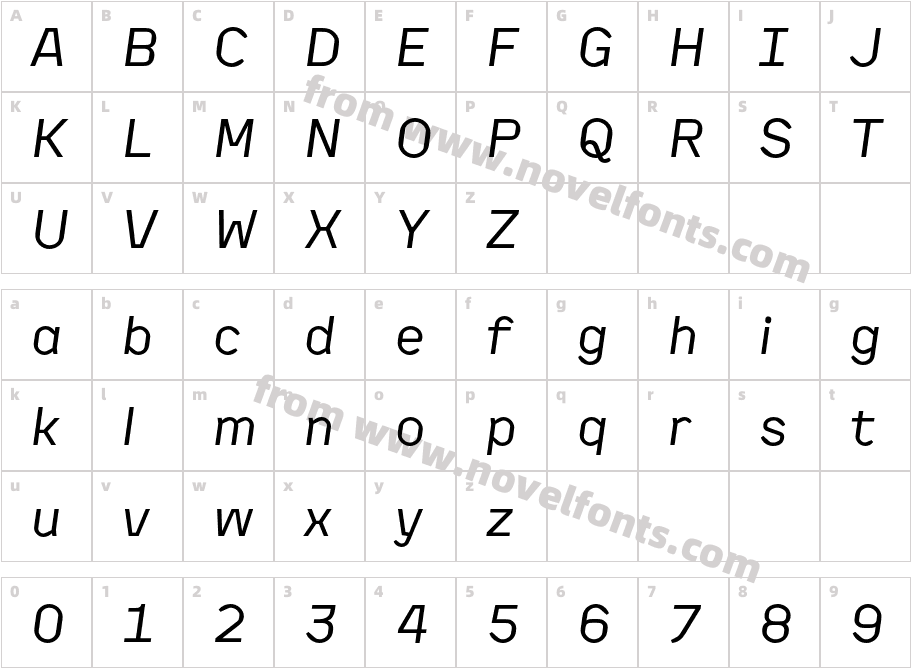 Kade Regular ItalicCharacter Map