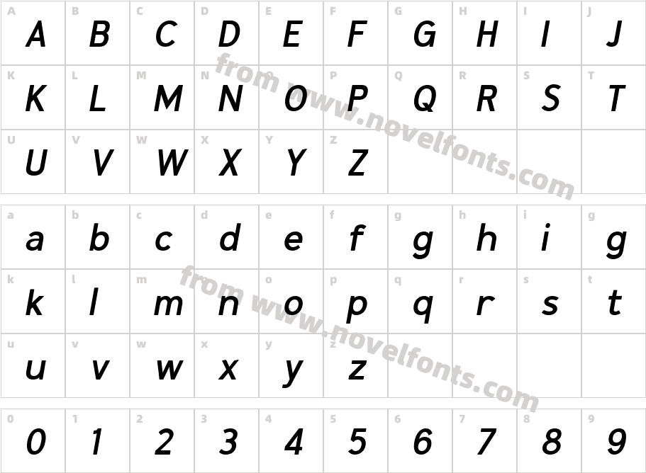 Kaiven Bold ItalicCharacter Map