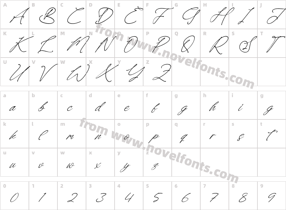 Kaleagnetta ItalicCharacter Map