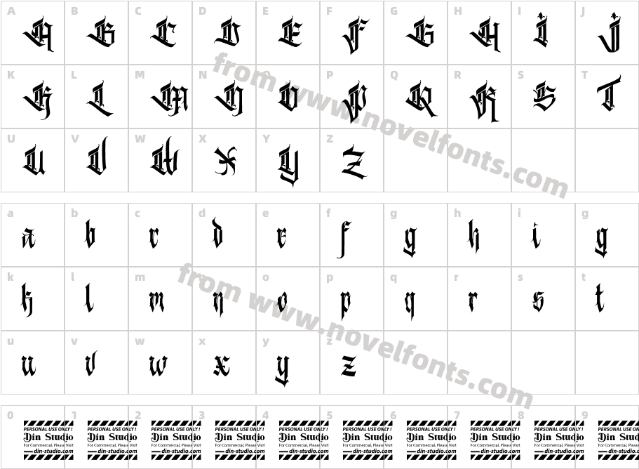 Kalecius personal useCharacter Map
