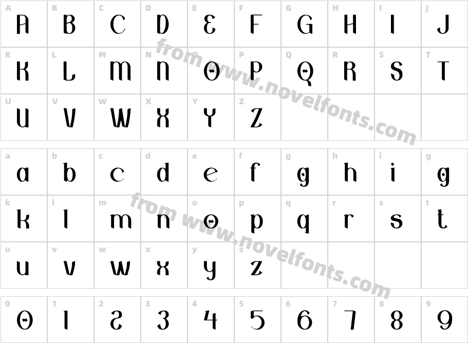 Kallhad RegularCharacter Map