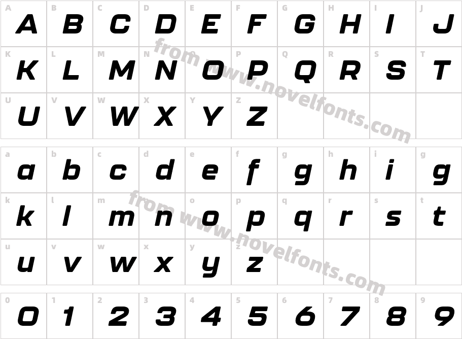 Kallisto Heavy ItalicCharacter Map