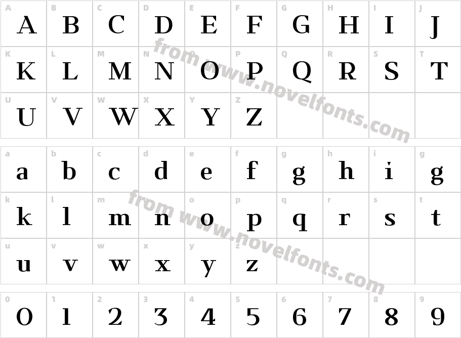 Kalpa RegularCharacter Map