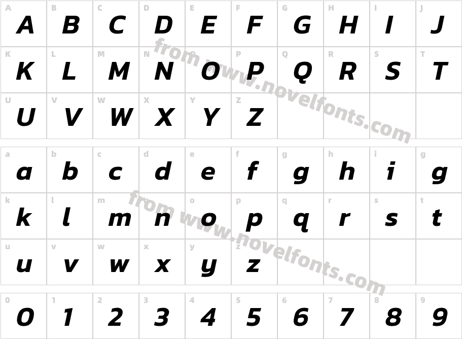 Kanit Semibold ItalicCharacter Map