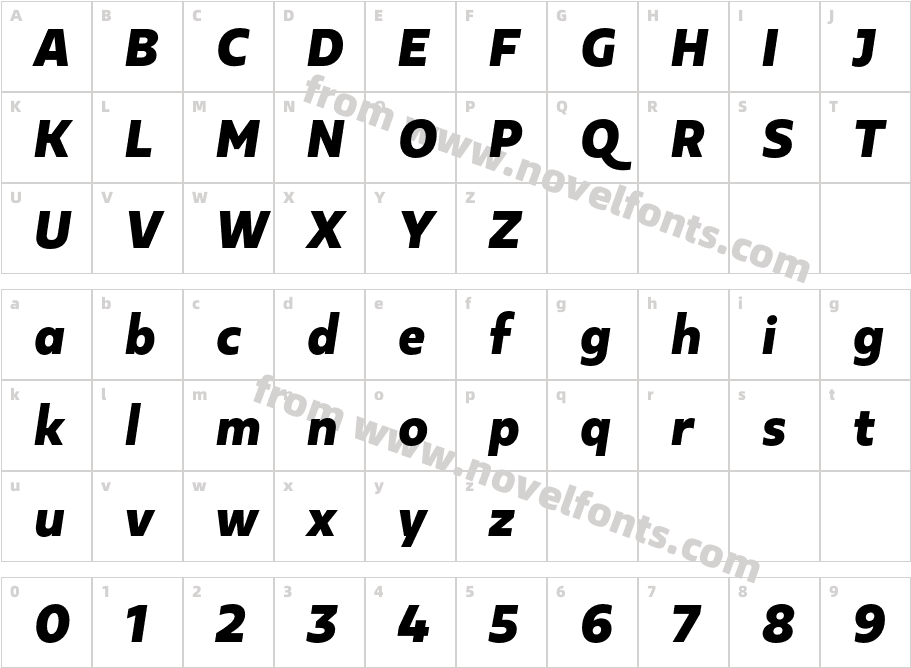 Kappa Display Black ItalicCharacter Map