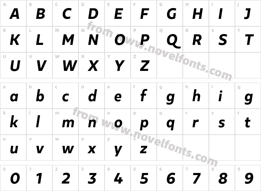 Kappa Display Extra Bold ItalicCharacter Map