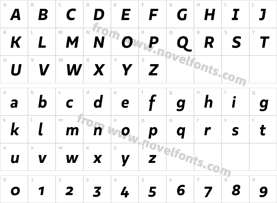 Kappa Text Extra Bold ItalicCharacter Map