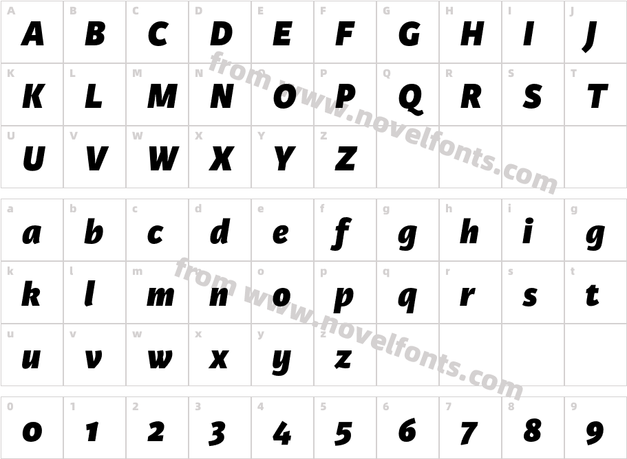 Karmina Sans Heavy ItalicCharacter Map