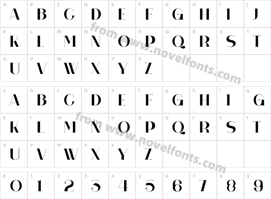 Karome RegularCharacter Map