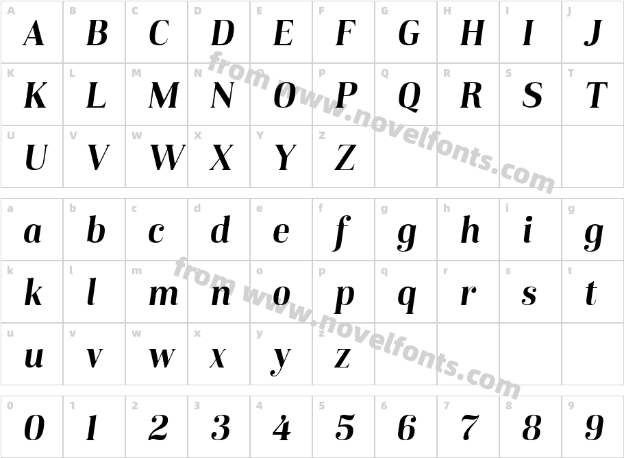 Karsten Semibold ItalicCharacter Map