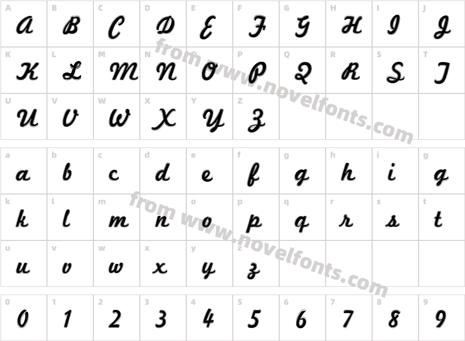 Marketing Script InlineCharacter Map