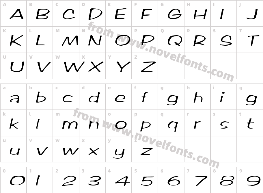 Marlo-Extended ItalicCharacter Map