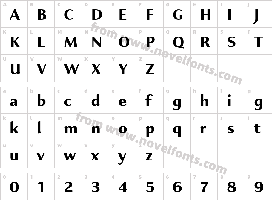 Kigelia Adlam ExtraboldCharacter Map
