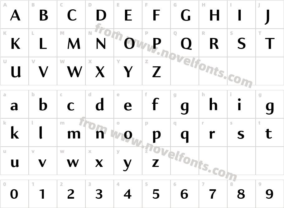 Kigelia Arabic BoldCharacter Map