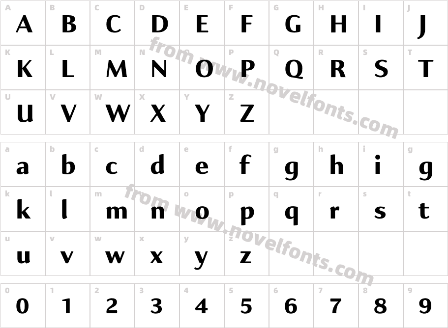 Kigelia Arabic ExtraboldCharacter Map