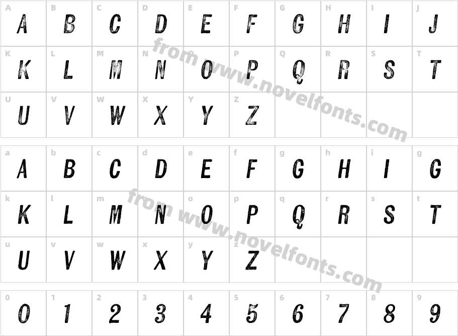 Kiln Sans Regular ItalicCharacter Map
