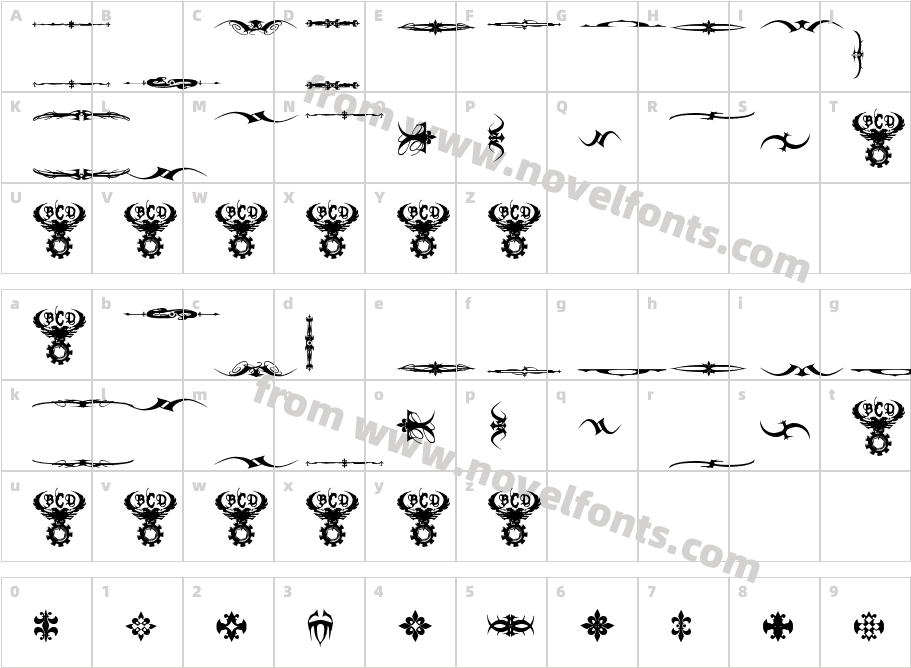 Marquis De Sade OrnamentsCharacter Map