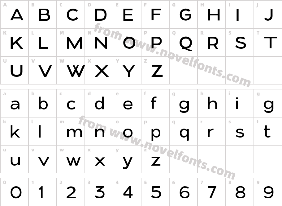 Kinship Sans W05 400Character Map