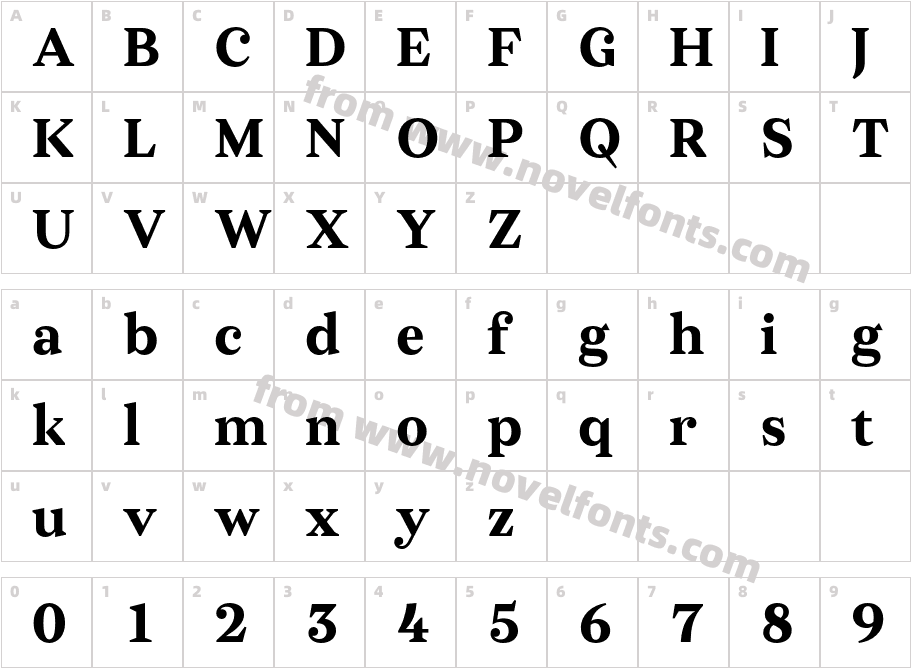 Kisba Nova Text W05 BoldCharacter Map