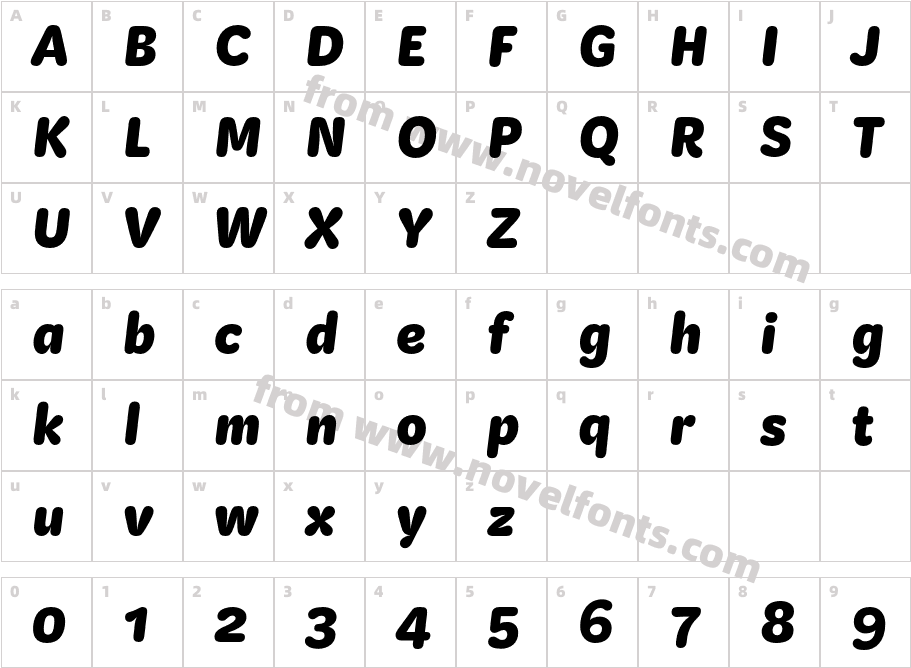 Kit Rounded Black ItalicCharacter Map