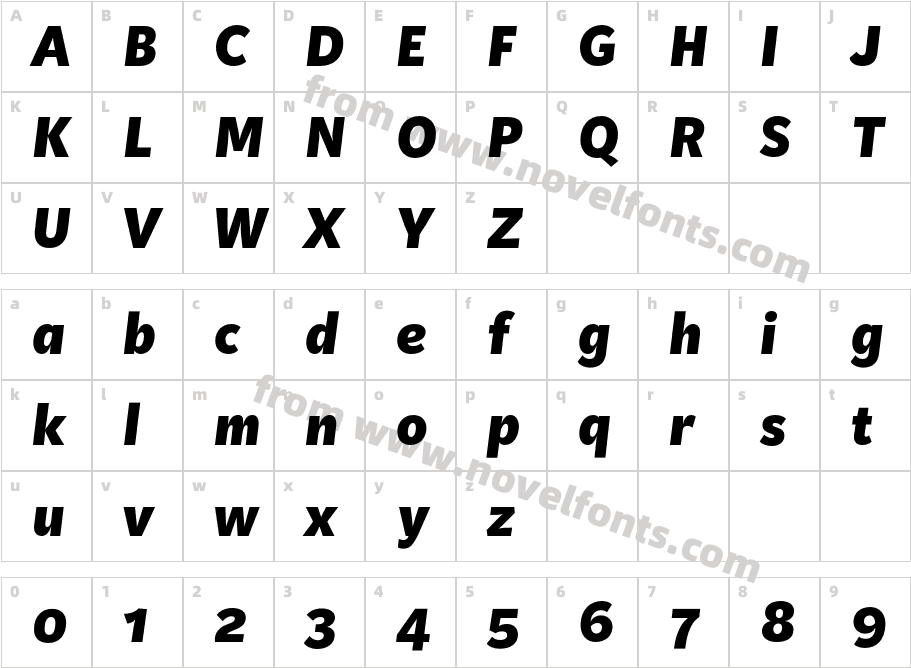 Kit Sans Black ItalicCharacter Map
