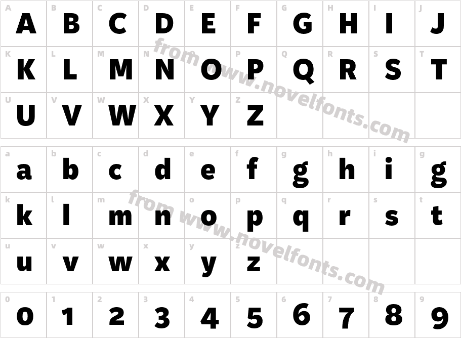 Kit Sans BlackCharacter Map