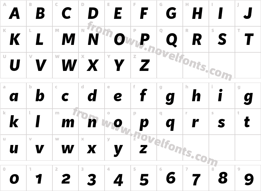 Kit Sans Extra Bold ItalicCharacter Map