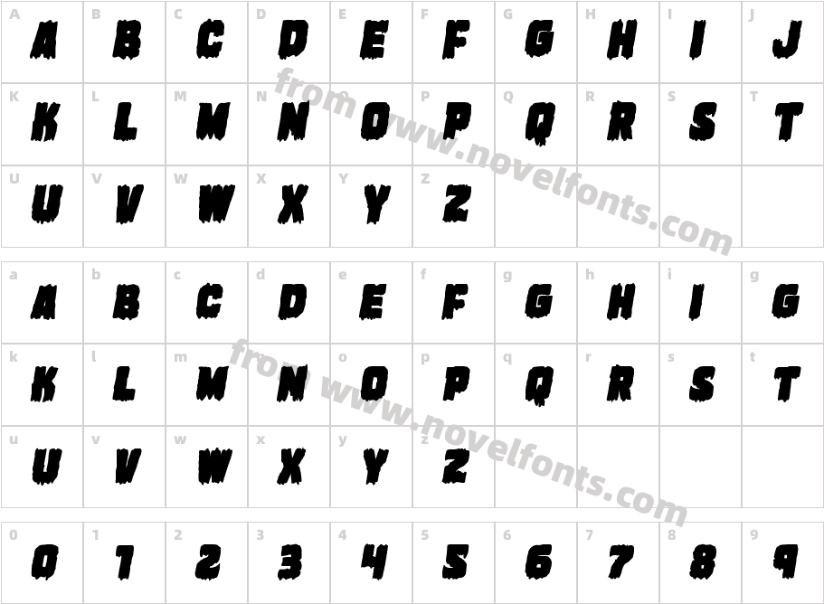 Marsh Thing Bold ItalicCharacter Map