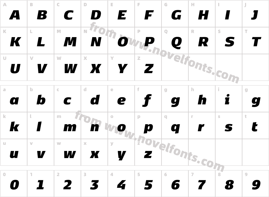 Kobenhavn CS Extra Black ItalicCharacter Map