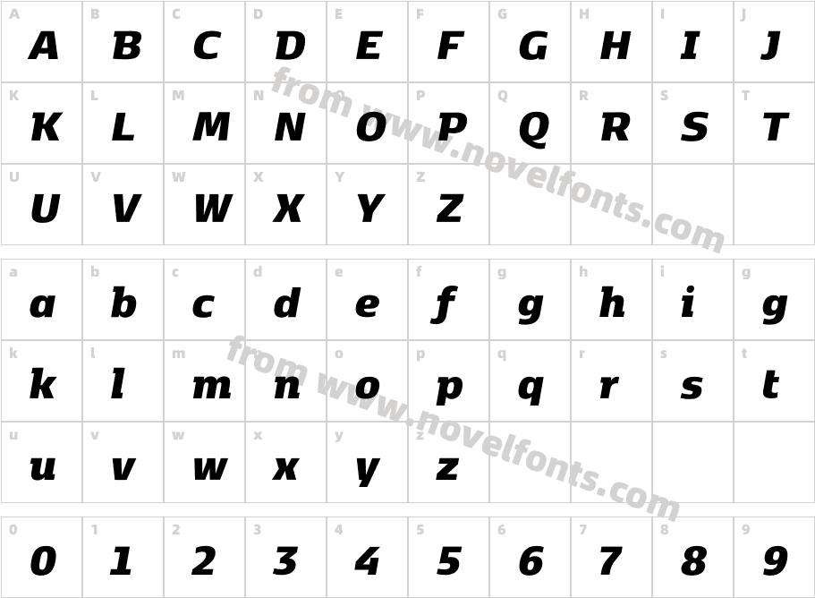 KobenhavnC Black ItalicCharacter Map