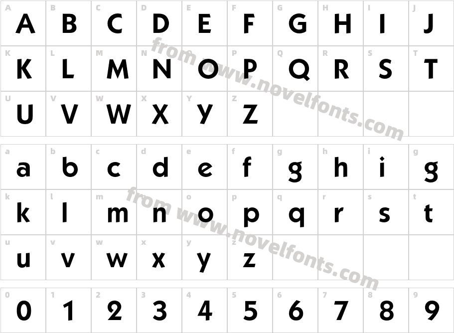 Koblenz Serial BoldCharacter Map