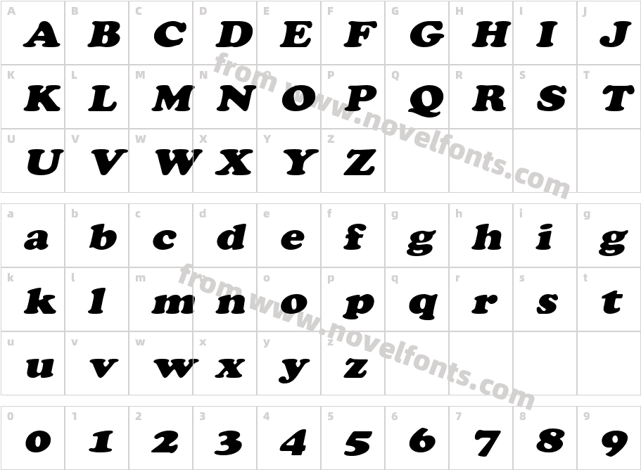 Marshmallow-Extended ItalicCharacter Map