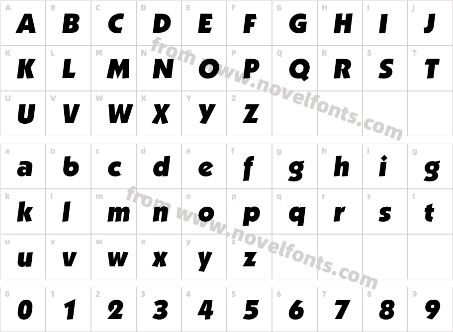Koblenz Serial Heavy ItalicCharacter Map