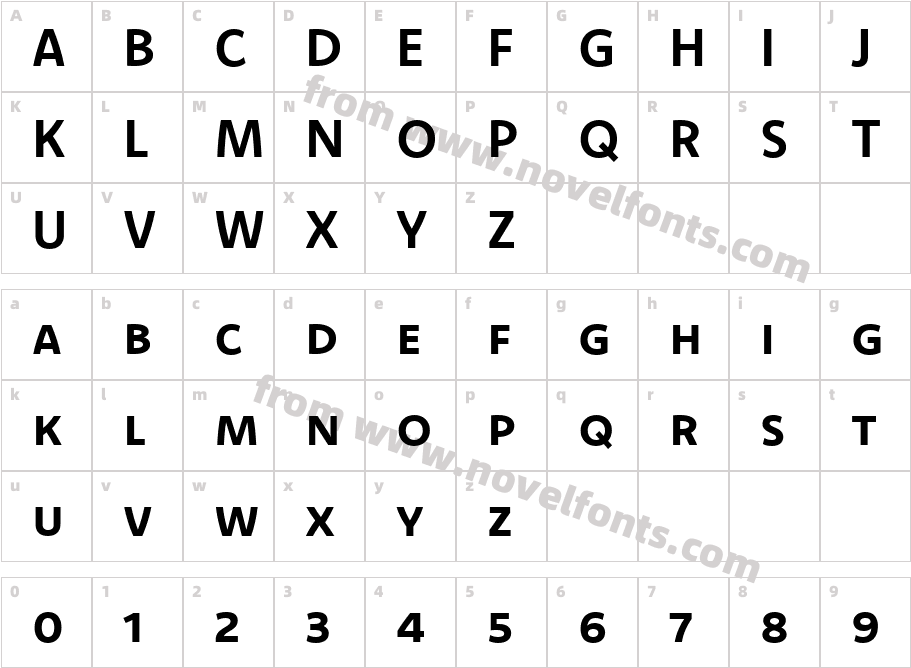 Komet Bold SCCharacter Map