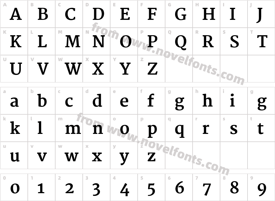 Martel ExtraBoldCharacter Map