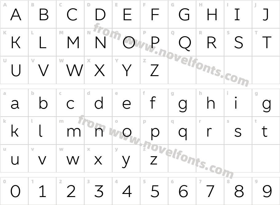 Kometa LtCharacter Map