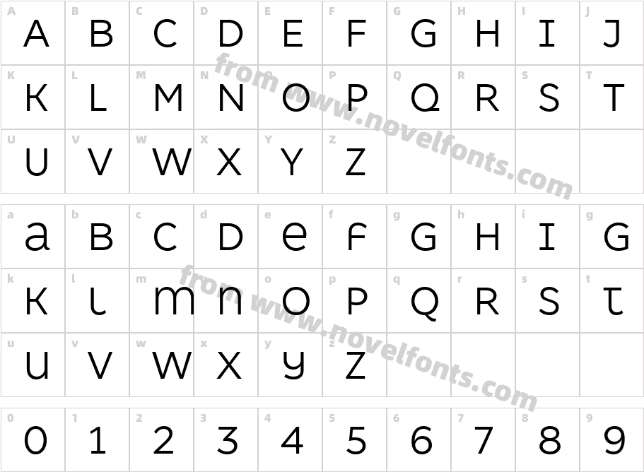 Kometa Unicase BkCharacter Map