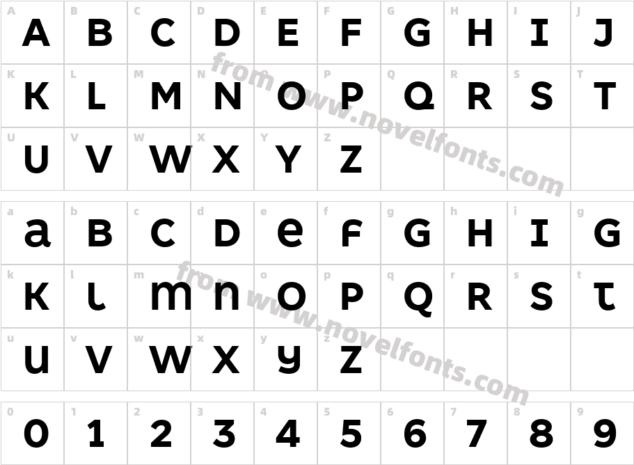 Kometa Unicase HvCharacter Map